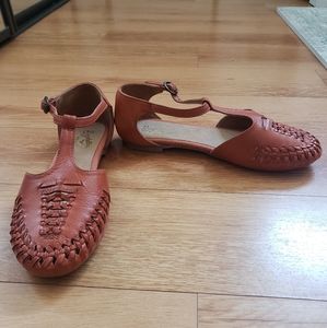 Seychelles weekenders womens leather sandals huaraches woven brown size 7